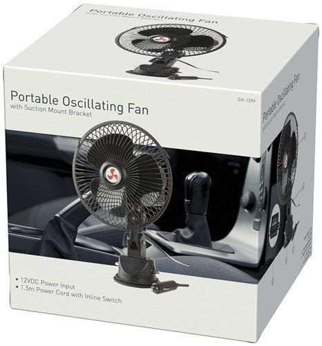 12VDC Oscillating Fan with Suction Mount Bracket