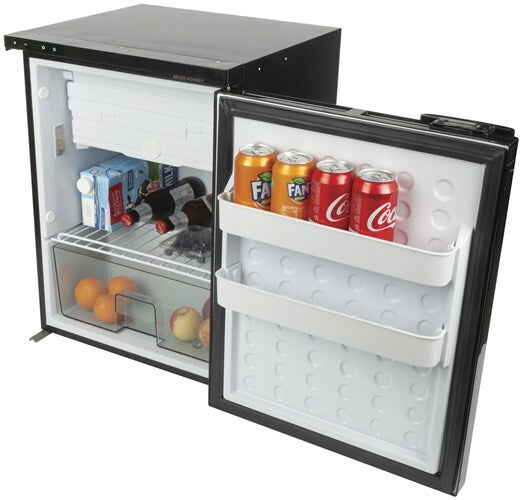 Brass Monkey 65L Caravan Fridge with Freezer Zone Metal door with stand camping