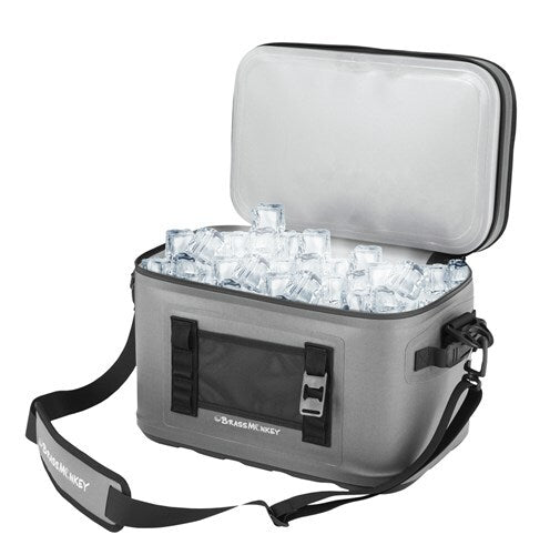 Brass Monkey 12L Soft Cooler Waterproof Zipper and wide-mouth Tie down grid