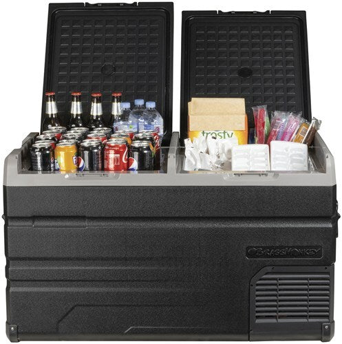 Brass Monkey 95L Dual Zone Portable Fridge Freezer Board and Battery Compartment