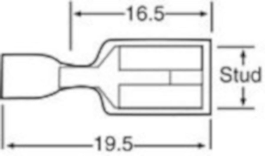Yellow 9.2mm Female Half Insulated Spade Crimp Connectors Pack 10