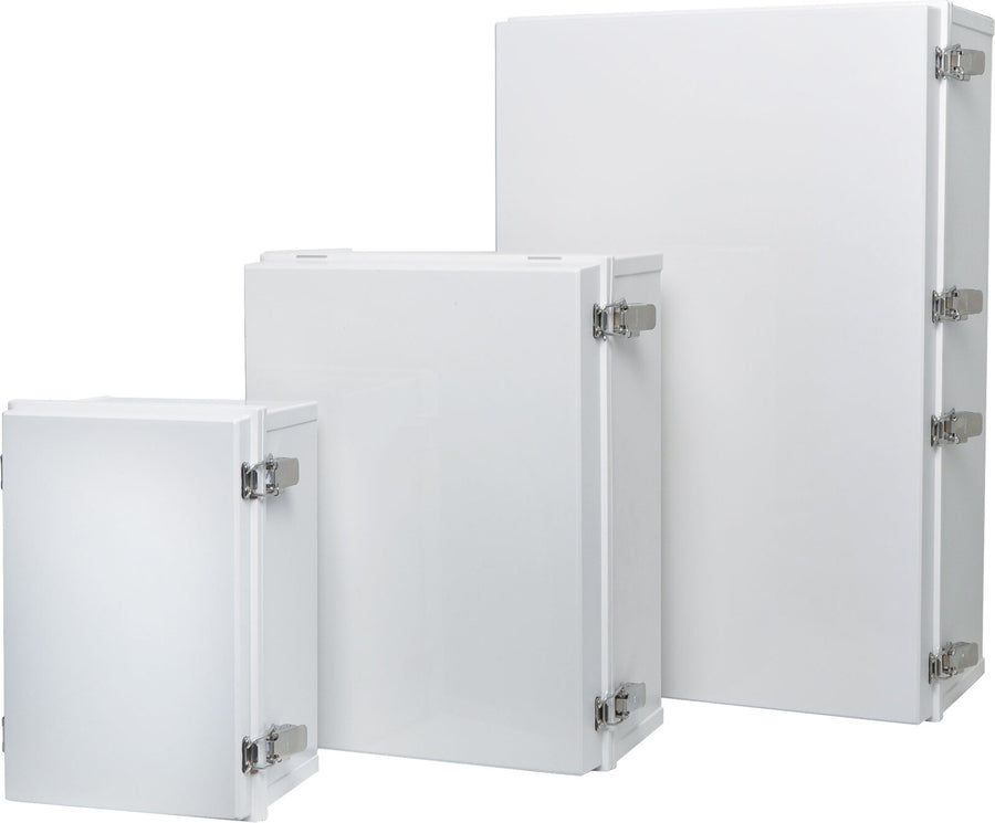 400x220x600mm IP66 UV ABS Hinged Door Wall Cabinet Includes Internal Baseplate
