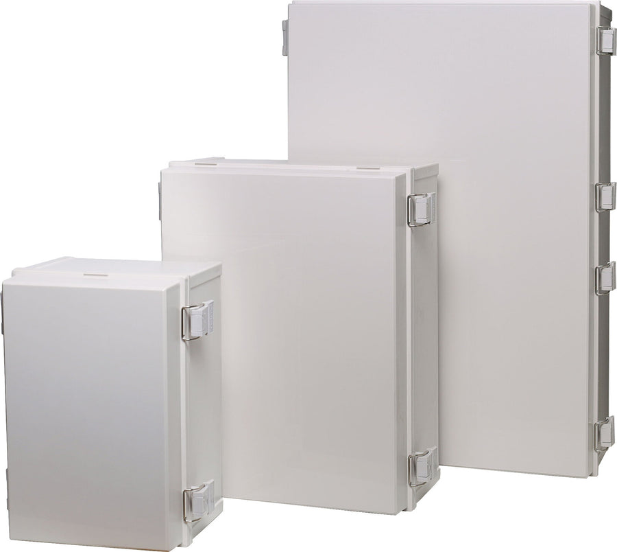 400x220x600mm IP66 UV ABS Hinged Door Wall Cabinet Includes Internal Baseplate