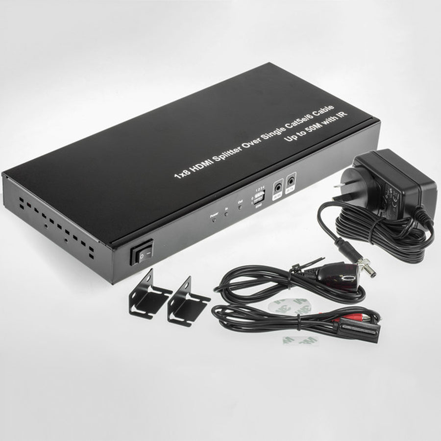 Pro.2 8Way HDMI Over CAT5 or CAT6 Splitter upto 50m with HDMI Loop Out