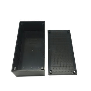 Jiffy Black Box 158 x 95 x 53mm precise guide for cutting or filing cut-outs