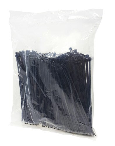 200mm Black Cable Ties Pk.500 for together black nylon UV Resistant