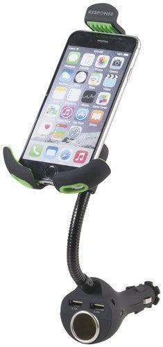 Ecotech Car Smartphone Charger Holder with Dual USB Cigarette Lighter Socket