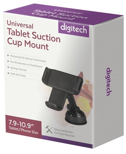 Digitech Black Universal Tablet Suction Cup Mount Adjustable Rotation 360 Degrees