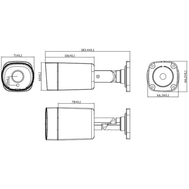 DOSS 5MP IR30m IP66 3.6mm Lens H.265-H.264 Human Detection Bullet IP Camera