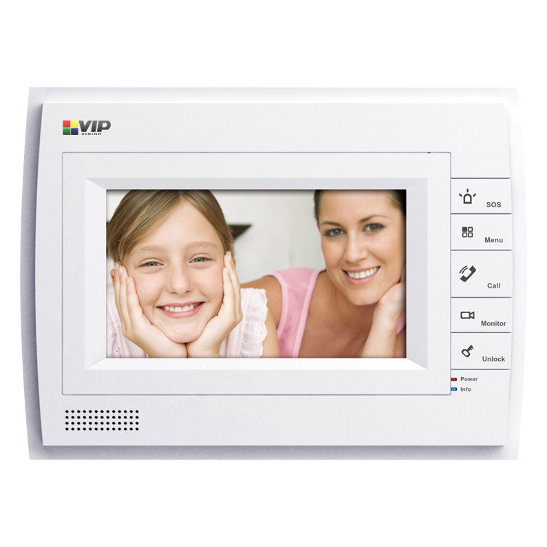 VIP Vision 7 Inch Touchscreen IP Landscape Intercom Monitor White ...