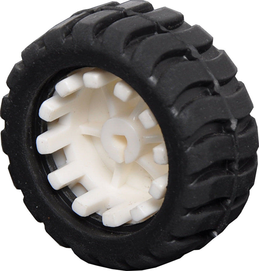 White Plastic Wheel Rubber Tyre for Micro N20 Geared Motors