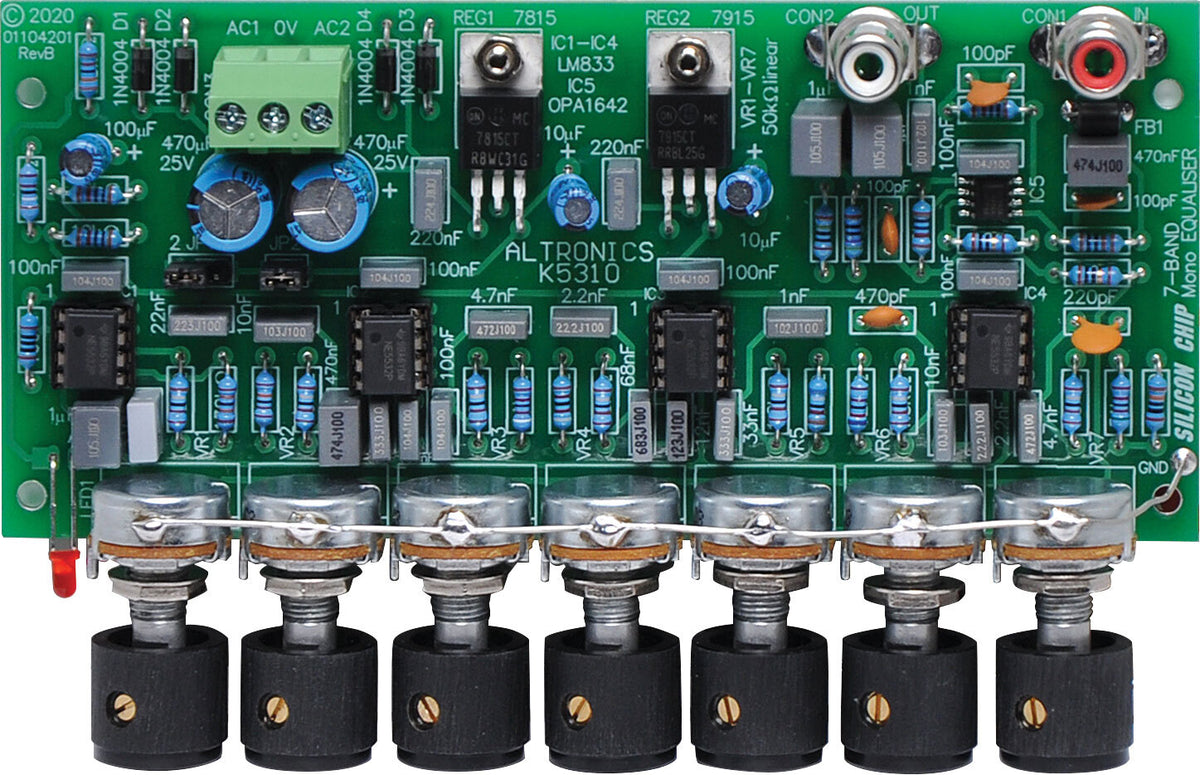Eec Instrument Siliconchip 7 Band Mono Equaliser Kit for Instrument Boxes or PA Syste ...
