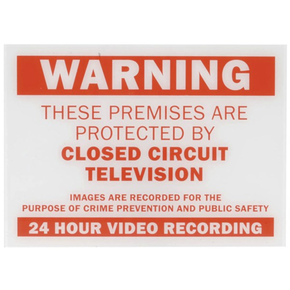 Warning Sign Video CCTV Warning Sign 24hr Video Recoring Monitoring Surveillance Signage ...