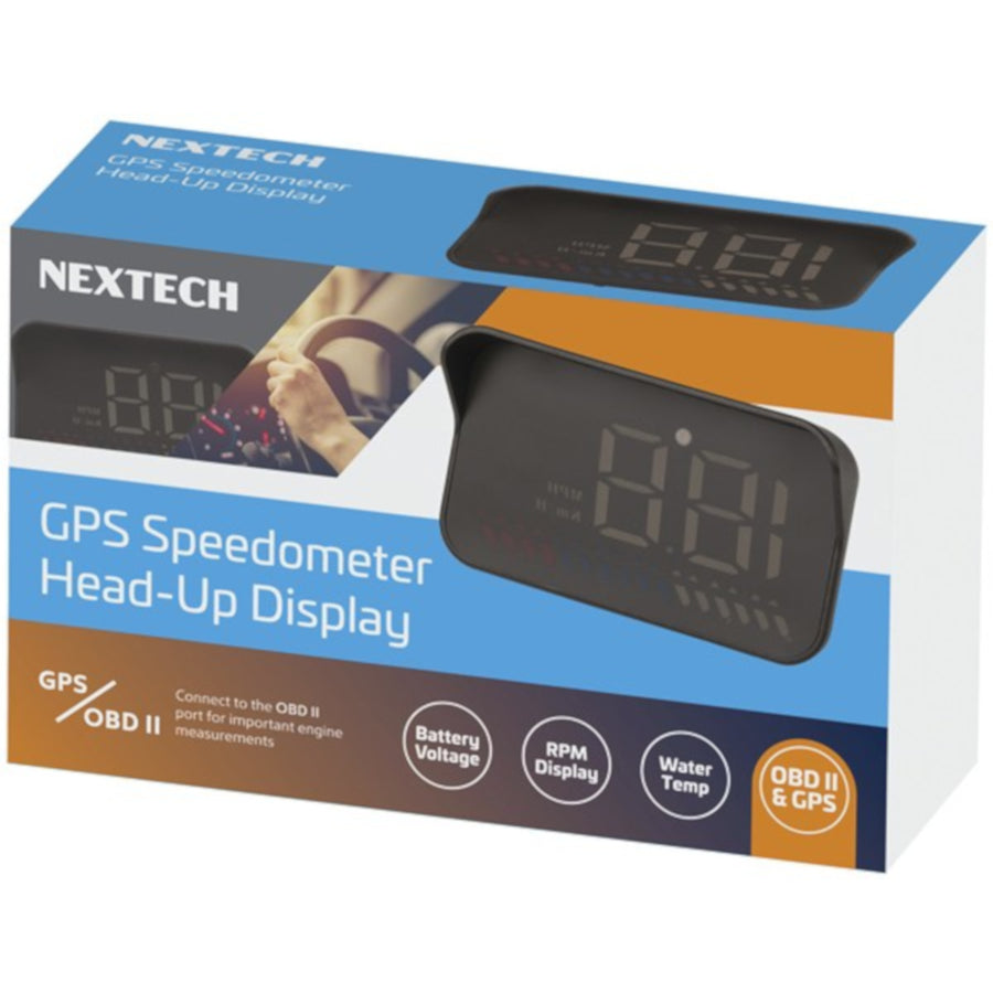 Nextech Auto Brightness Adjustment GPS Speedometer Head Up Display with OBDII Data