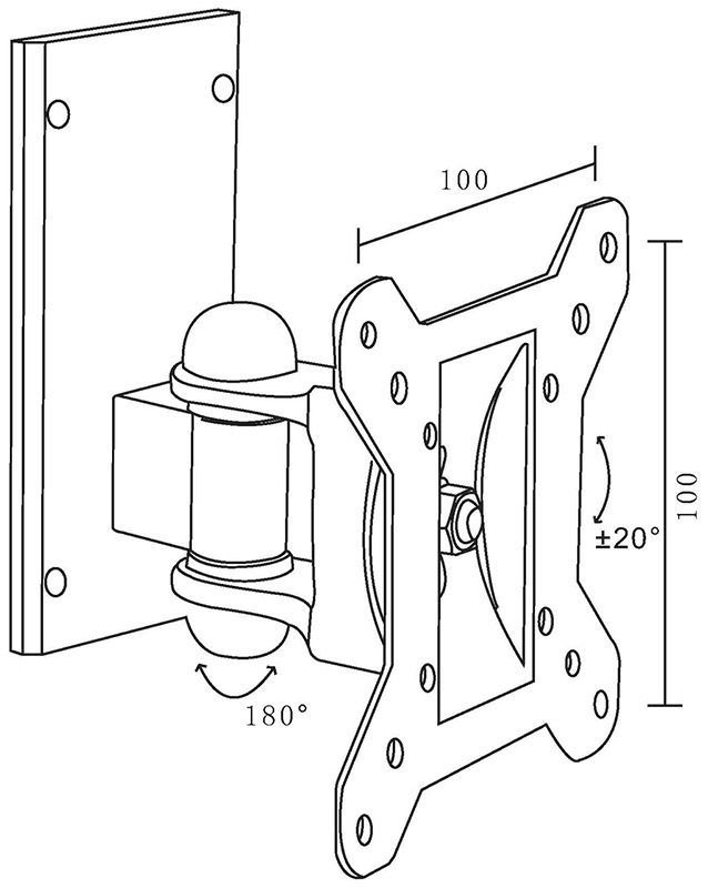 DOSS LCD01AB Single Stud LCD TV Wall Mount Bracket Upto 20Kg Black