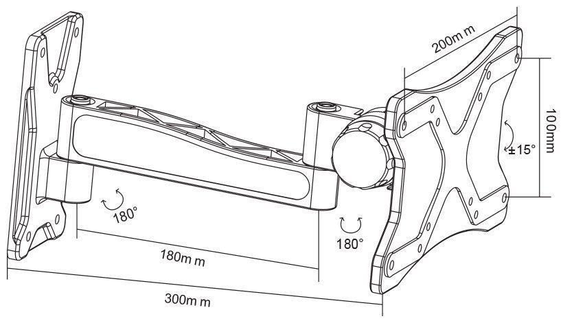 DOSS LCD20B Medium LCD TV Bracket Black suits upto 42 inch TV and 30Kg