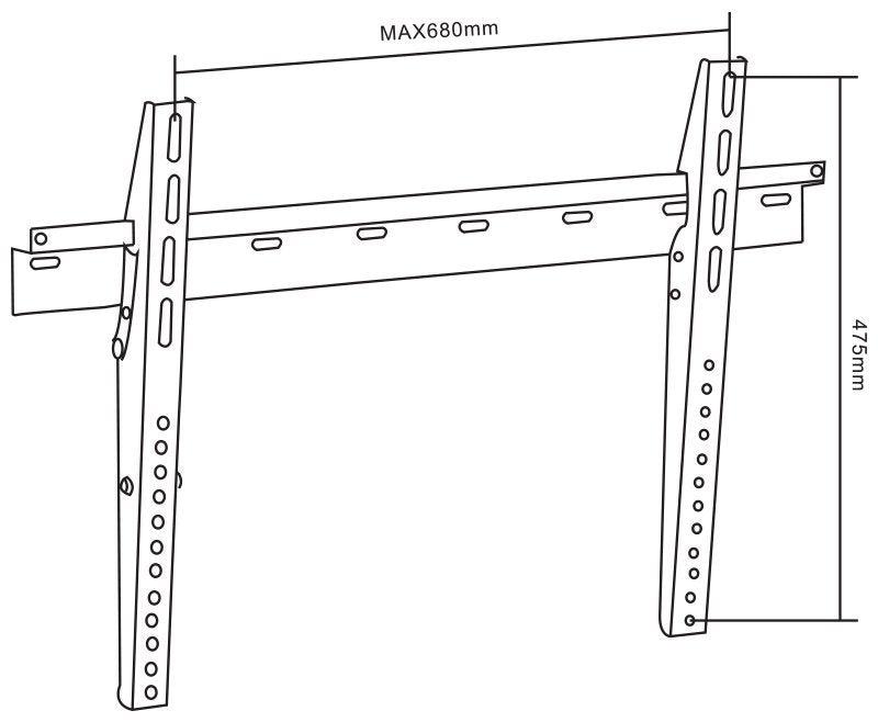 DOSS LCDP16B Medium LCD PLASMA TV Bracket suits upto 74inch & 60Kg