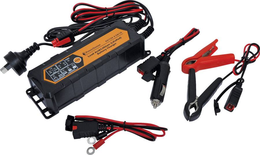 Powerhouse 6V-12V 4.5A-1A Automotive Lithium Battery Charger Short Circuit