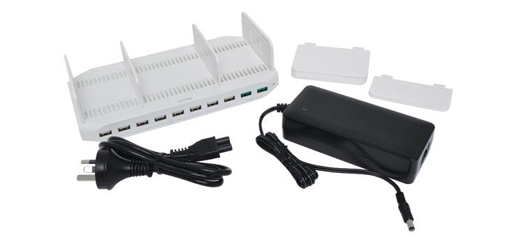 Unitek 10 Port 19.2A High Current Desktop USB Charger 96W Capacity