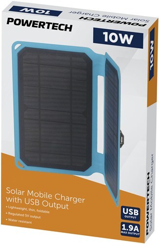 Powertech 10W Solar Mobile Charger with USB Output with 1m Cable