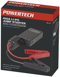 Powertech 450A Li-Po 41.07wh Capacity LED Torch Car Jump Starter & Powerbank