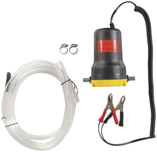 Powertech Oil transfer Pump with 1.2m Hoses for siphoning oil to holding tank