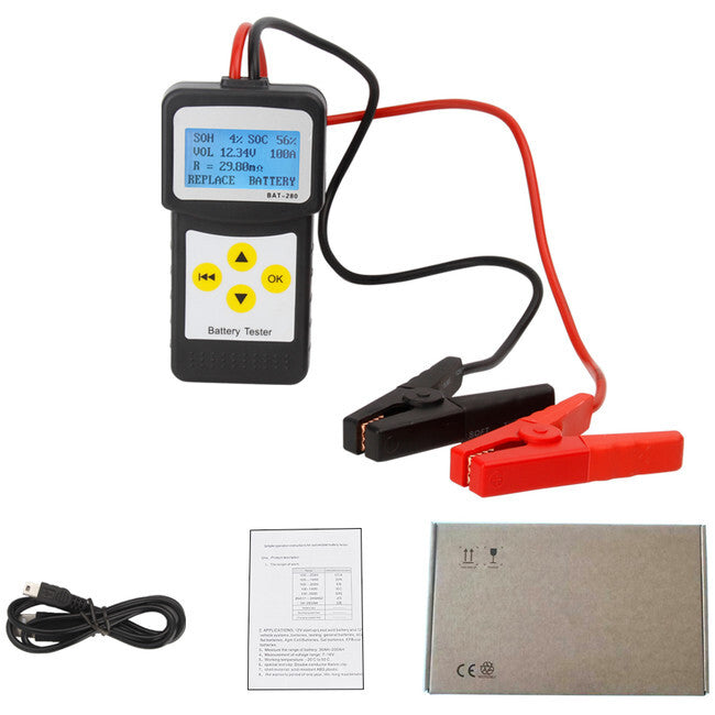 DOSS BAT-280 Digital 30Ah to 200Ah Car Battery Tester Cranking Charging Tester