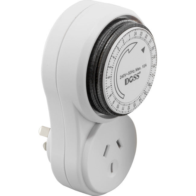 DOSS MMT24V2 Mains 10A 240V 2400W Electrical 24Hr Mechanical Timer White