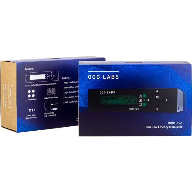 OGG LABS MOD1HDV3 HDMI to MPEG2 1080P HD DVB-T Ultra Low Latency Modulator