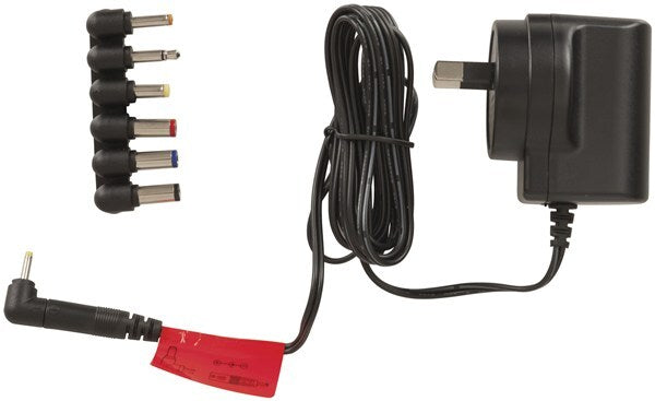 Ultra-Slim Power Supply 7DC Plugs 9V DC 500mA Input 100-240VAC 50/60Hz