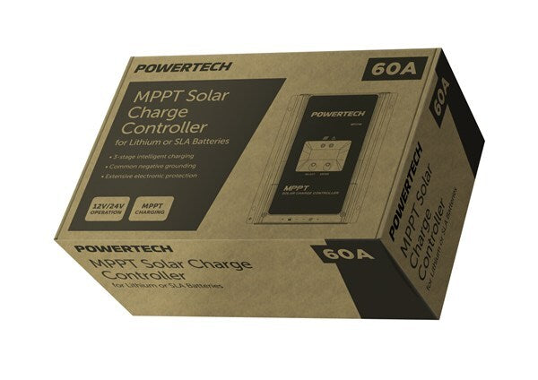 Powertech 60A MPPT Solar Charge Controller for Lithium or SLA Batteries