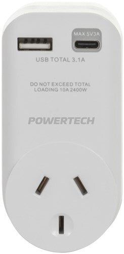 USB A+C Charger with Mains Socket