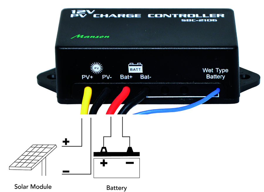 Manson 6A 12V DC PWM Sealed or Wet Batteries Suit Solar Charge Controller