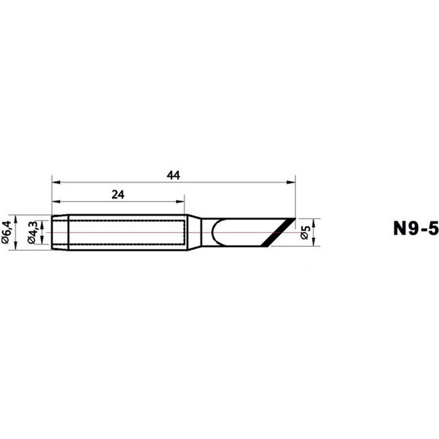 DOSS N95 5.0mm Shape K Replacement Soldering Tip for ZD8916 ZD418