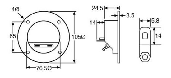 2 Way Speaker Terminal Binding Post Gold Round P2017 Black