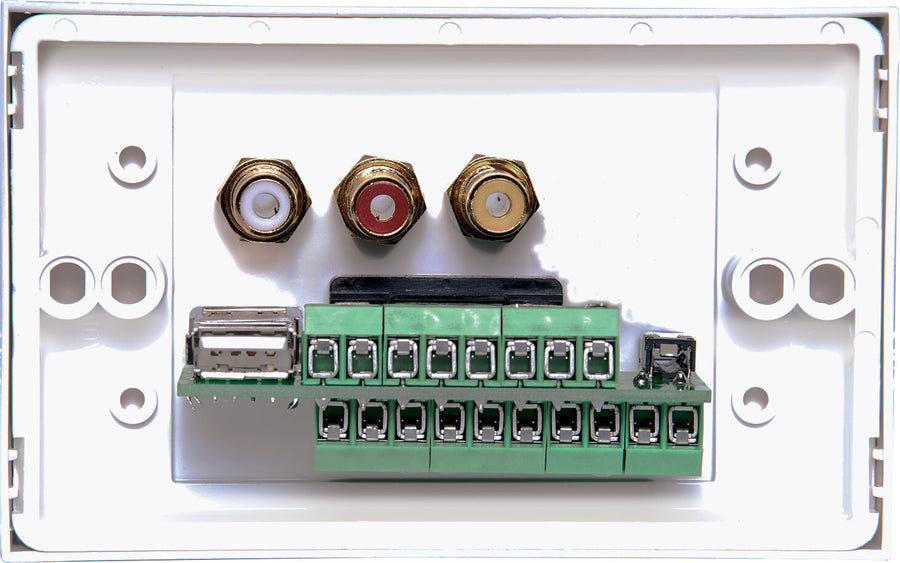 Dynalink VGA 3.5mm USB A Wallplate Dual Cover Screw Connect