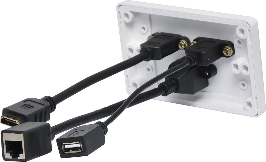 Dynalink RJ45 Cat6, USB Type A & HDMI Fly Lead Wallplate