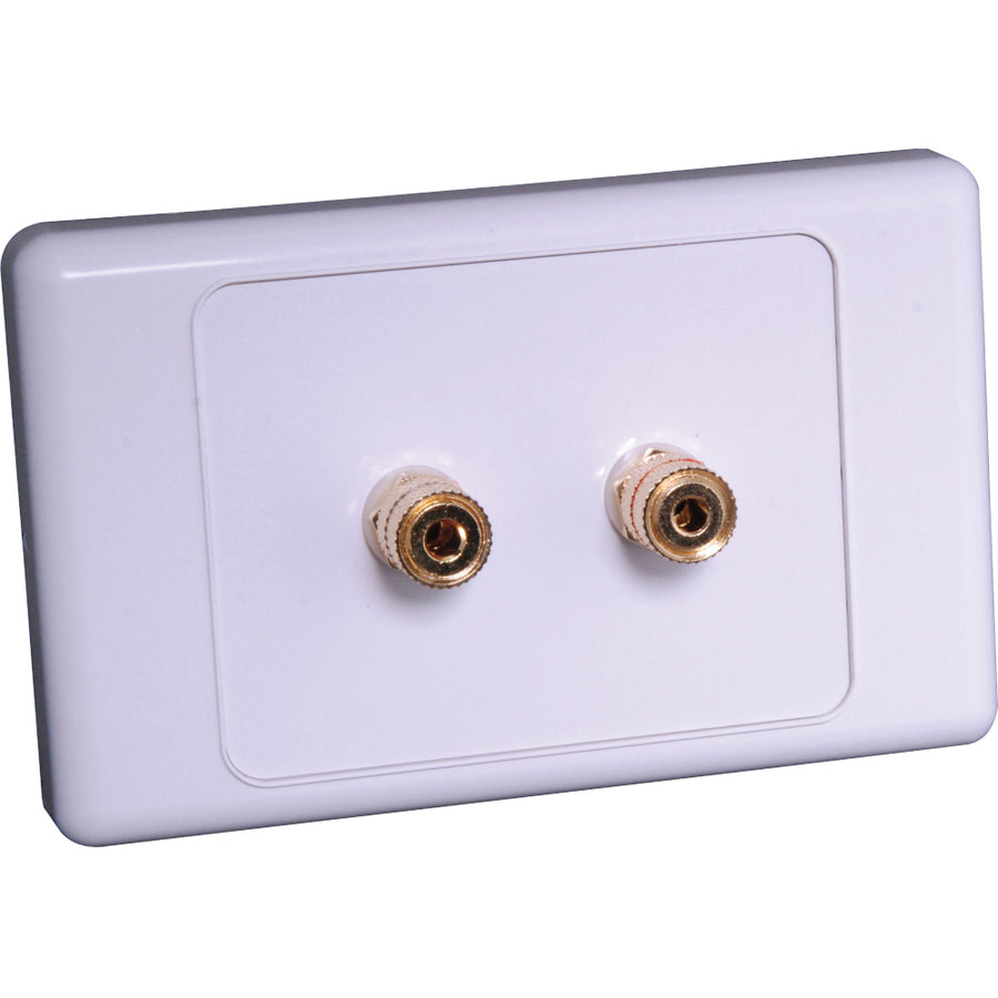 Dynalink  2 Binding Post Dual Cover Speaker Wallplate