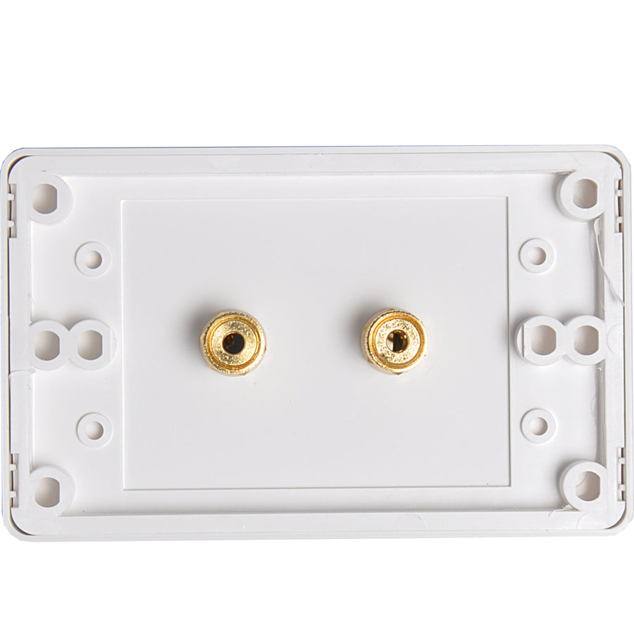 Dynalink  2 Binding Post Dual Cover Speaker Wallplate