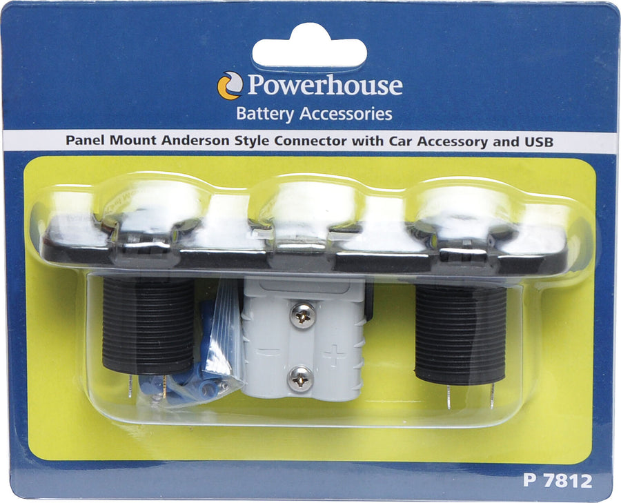 Powerhouse Panel Mount Anderson Style With Car Accessory / USB