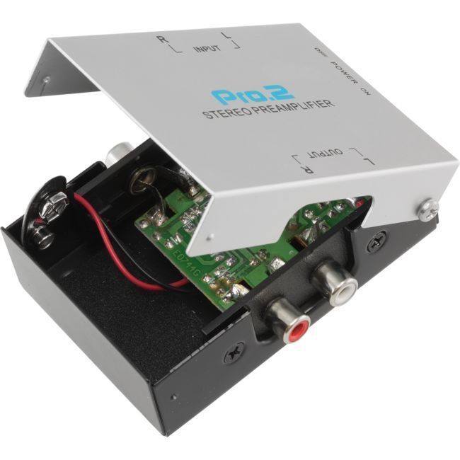 Pro.2 PA005 Stereo Inline Phono Preamplifier for Turntable 9V Battery or Power