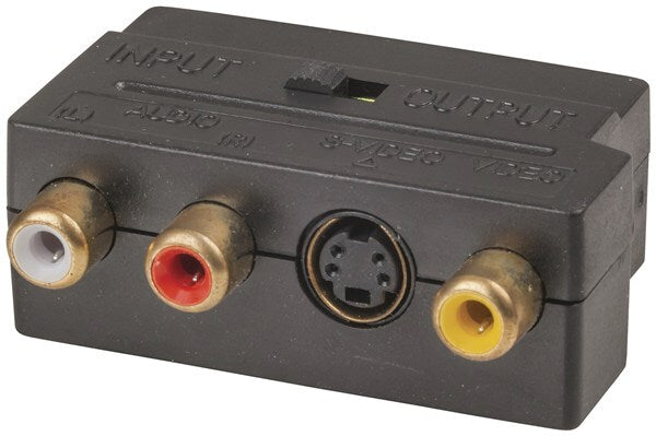 SCART Plug to 3 RCA & S-VHS Socket Adaptor