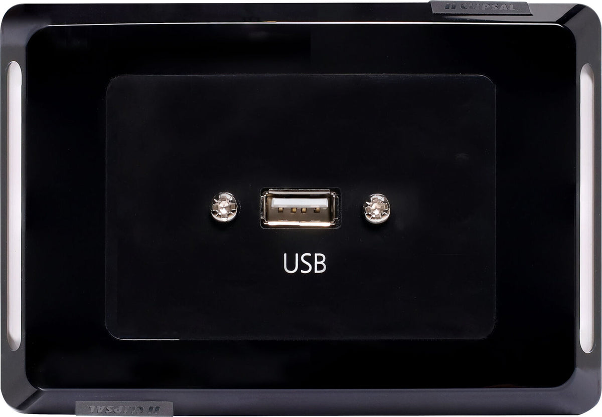 PC5965B USB A Horizontal Wallplate with Flyleads - Clipsal Pro Black ...