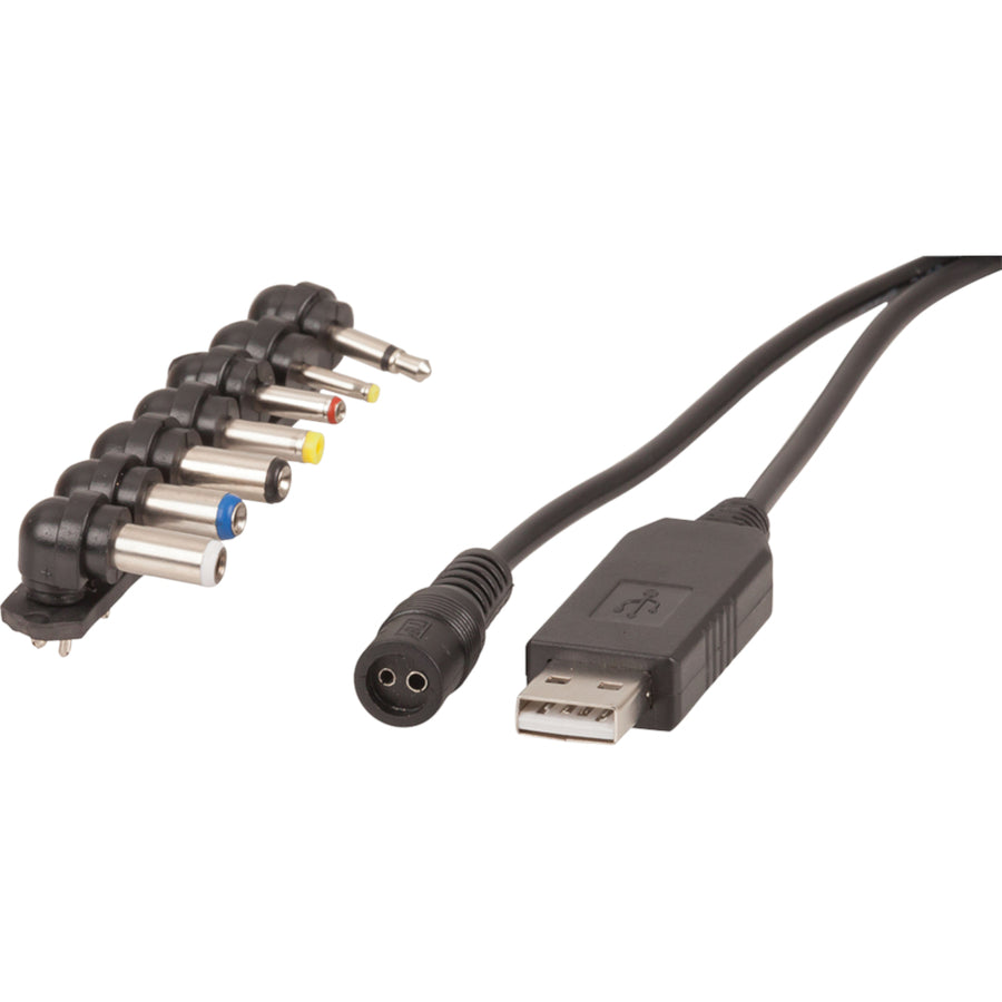 Powertech Universal USB 12V Step-Up Power Cable Supplied with 7 Standard DC Tips