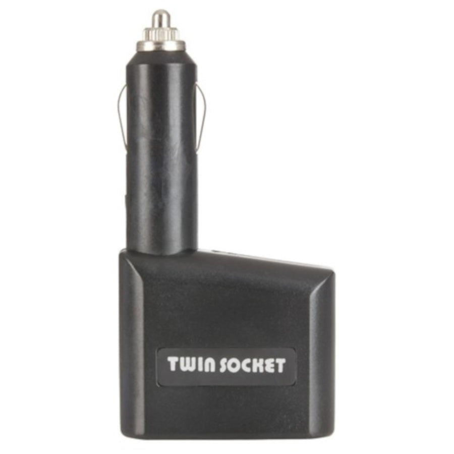 Cigarette Lighter Adaptor with Twin Socket two 12V appliances from one socket