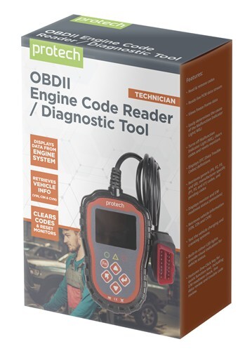 Protech ODBII Engine Code Reader/Diagnostic Tool with 2.4in LCD Views freeze frame data