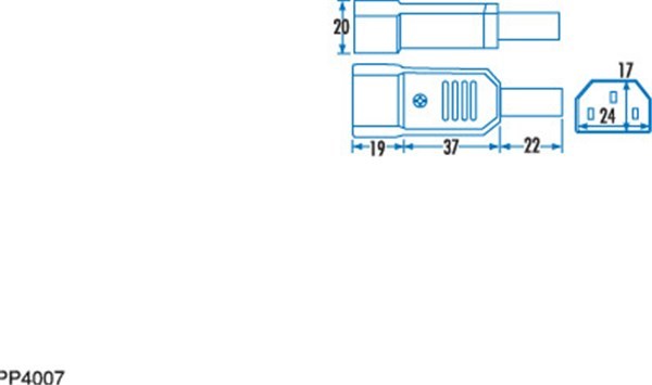 IEC Line Male Power Plug  Spade Terminals attached method