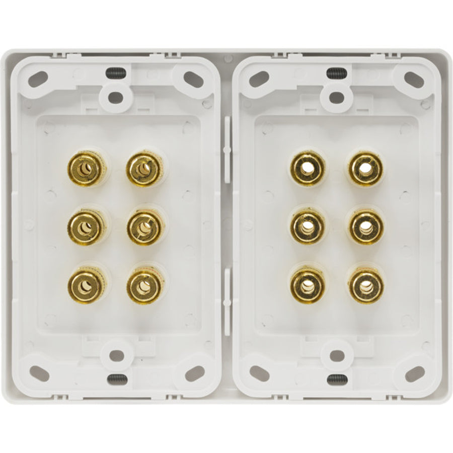 Pro.2 Gold Plated 12 Banana Sockets Terminal Speaker Wall Plate