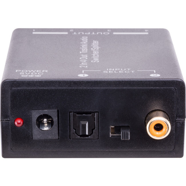 Pro.2 PRO1359 Coaxial & Toslink Switcher input to 4 Toslink Audio out Splitter