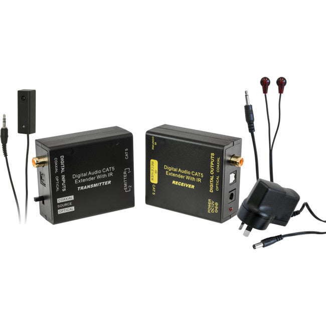 Pro.2 PRO1362D Digital Audio Coaxial & Toslink CAT5E Extender IR Kits 200m Range